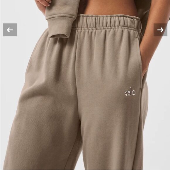ALO Yoga Accolade Straight Leg Sweatpant Gravel Taupe Lounge Pant Unisex Size XL - Picture 4 of 13